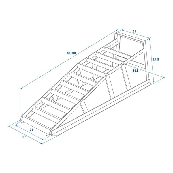 Påkørselsrampe stål 1250 kg