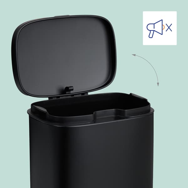 Väggmonterad soptunna för badrum, 3 l, mjukstängande lock