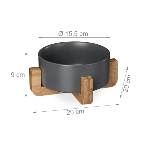 Keramisk hundeskål med bambusramme