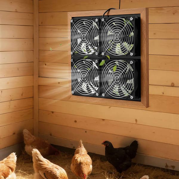 Soldrevet udsugningsventilatorsæt, 25W panel, 4 ventilatorer