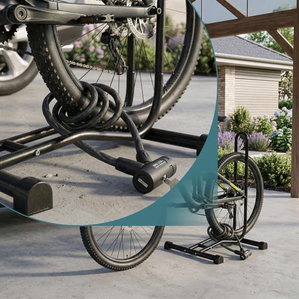 Svart golvcykelställ, passar 26–29" hjul
