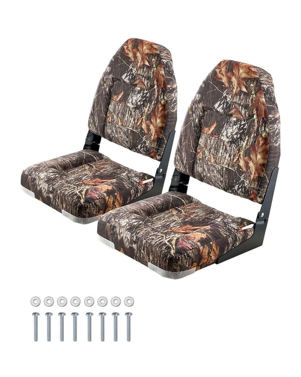Hopfällbar båtstol med hög rygg, PU-tyg, 2-pack