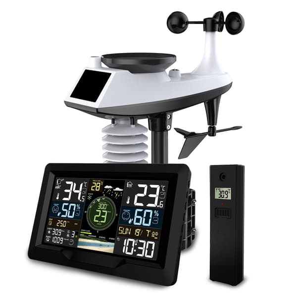 Väderstation med vind- och regnsensor BD-914 svart