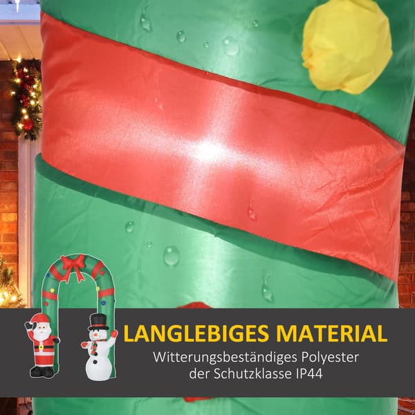Oppustelig julebue med julemand, snemand og LED-lys