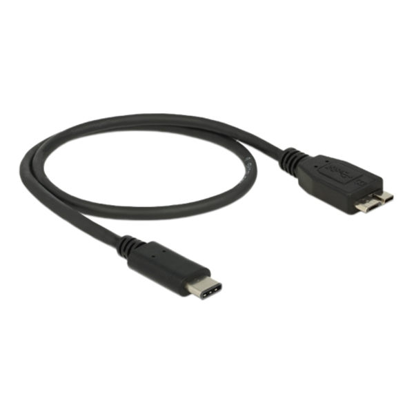 DeLOCK 83676 - USB-C han til USB 3.1 Micro-B han, 0,5 m - sort