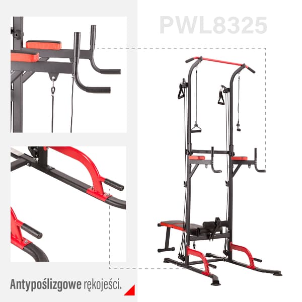 Multifunktionelt Power Tower med Pull-Up & Dip Bars