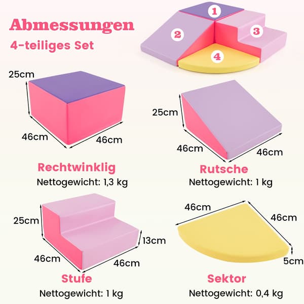 Skumlekblockset – 4 delar klättring och glidning