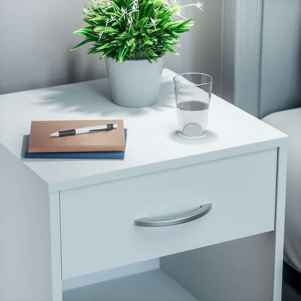Vita sängbord, set om 2, 50x40x35 cm