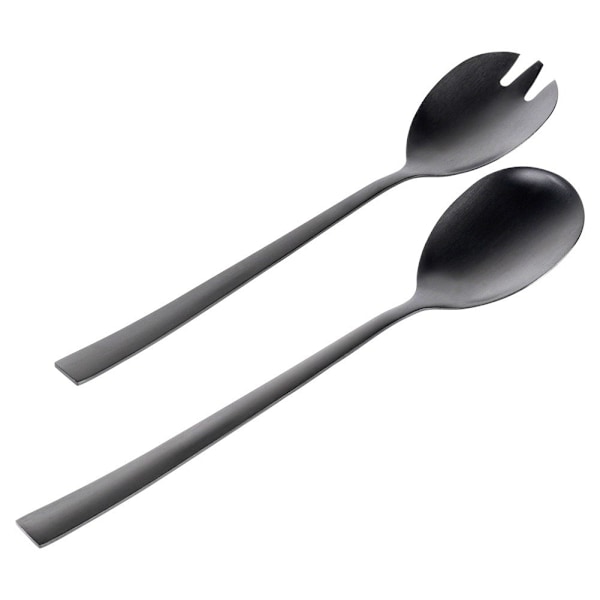 Sorte stål salatskeer 23,5 cm 2 stk.