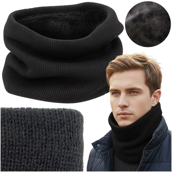 Sort herretørklæde, universalstørrelse, varm polyester