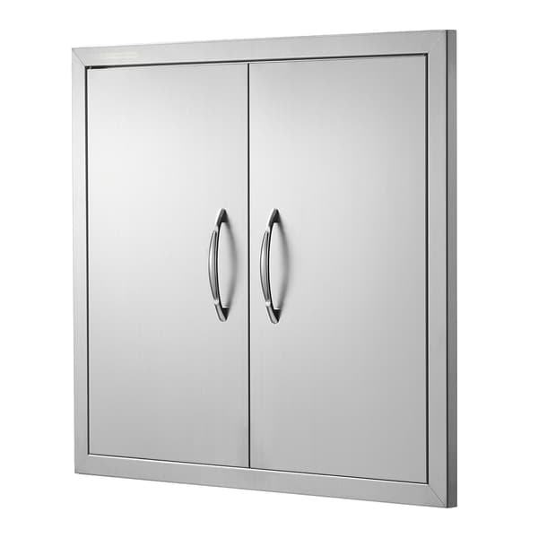 Grilldörr, dubbel rostfritt stål, 660x609 mm