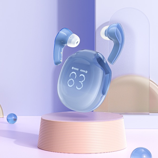 T9 Bluetooth 5.3 in-ear USB-C blå trådlösa hörlurar