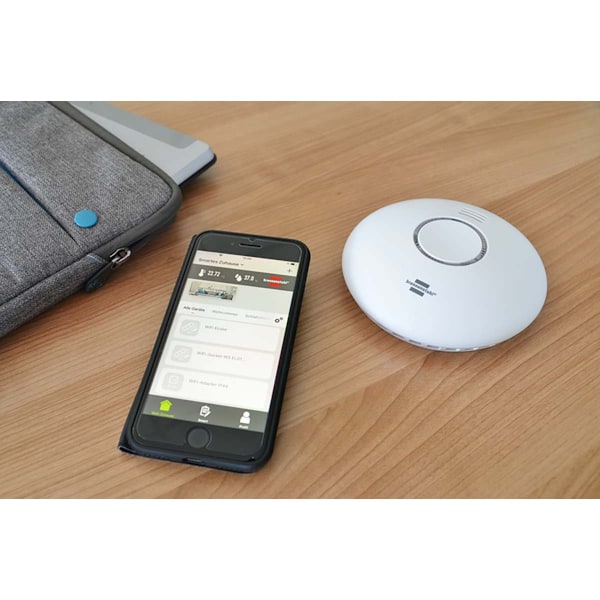 brennenstuhl®Connect Smarta rök- och värmedetektorer WRHM01 med appavisering och penetrerande larmsignal 85 Db
