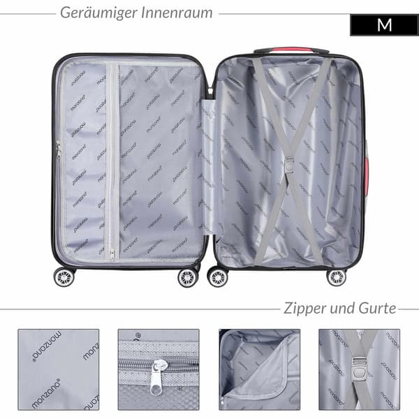 Hård kuffert, sort, 40L, 360 spinnerhjul