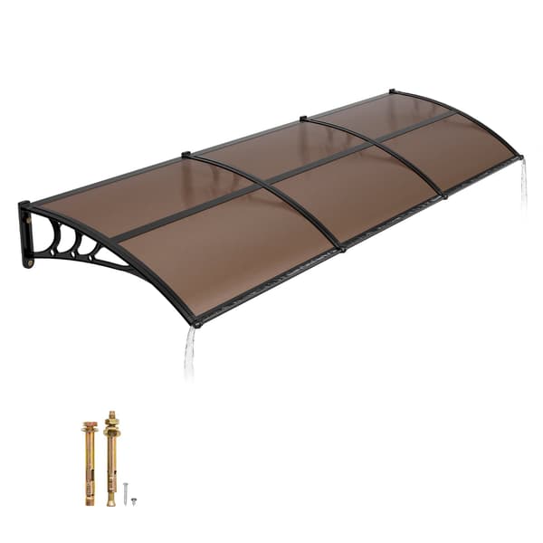Dörrmarkis i polykarbonat 91 x 283 cm, brun, dränering