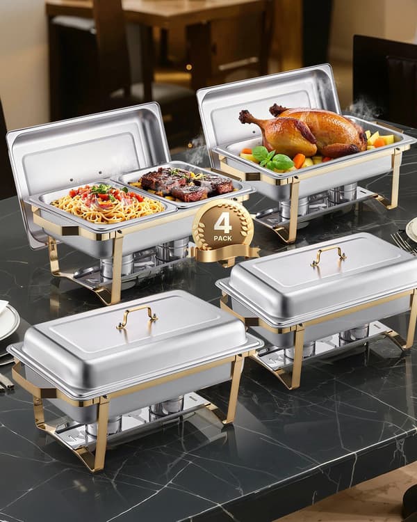Varmkoppset, 4-pack 8 liter, rostfritt stål, guld