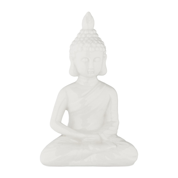 Vit Buddhafigur 18 cm