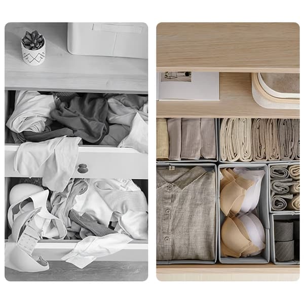 Underklädeslåda, set med 6 non-woven behållare