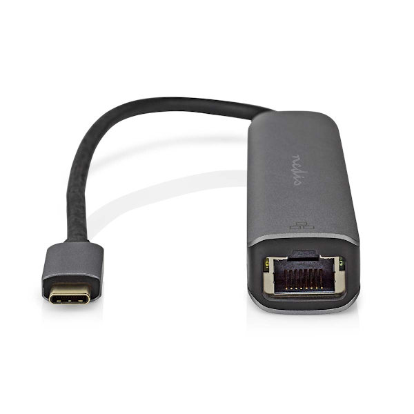 USB N Moniporttisovitin | USB 3.2 Gen 1 | USB-C™ Uros | HDMI naaras / RJ45 Naaras / 3x USB-A Naaras | 5 Gbps | 0.20 m | Pyöreä | Kullattu | PVC | Antr