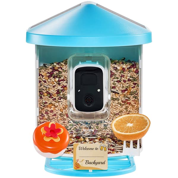 Smart fuglefoderautomat med kamera – 2K solcelleanlæg, AI fugleidentifikation