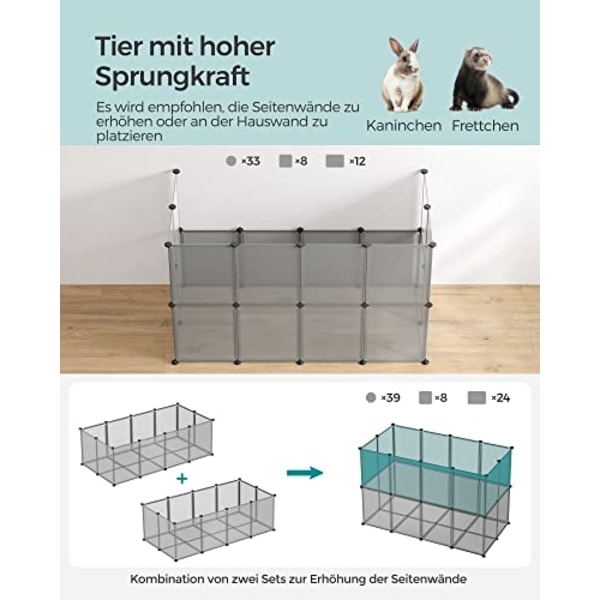 Modulær kravlegård til kæledyr: Nem montering, rummelig, sikker