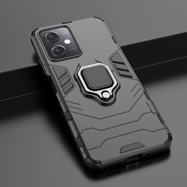 Armored Case Cover för Xiaomi Redmi Note 12 5G / Poco X5 5G Ring Armor Magnetic Holder Black