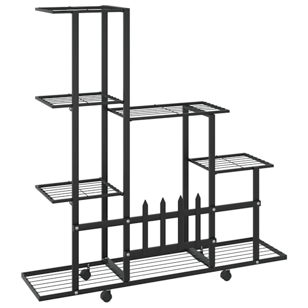 Växtställ på hjul 94,5x25x92,5 cm svart metall