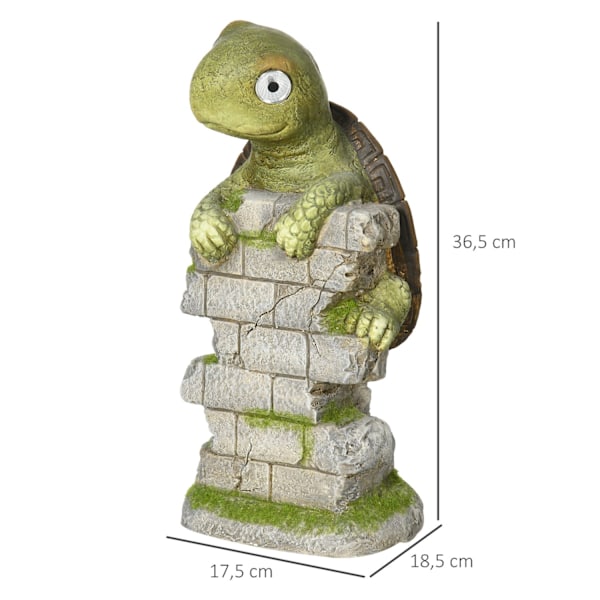 Aurinkoinen Kilpikonnaveistos Led-Aurinkovalolla Puutarhakoriste, 14,5" Ulkona Koristeena Nurmikolle, Puutarhaan, Pihalle