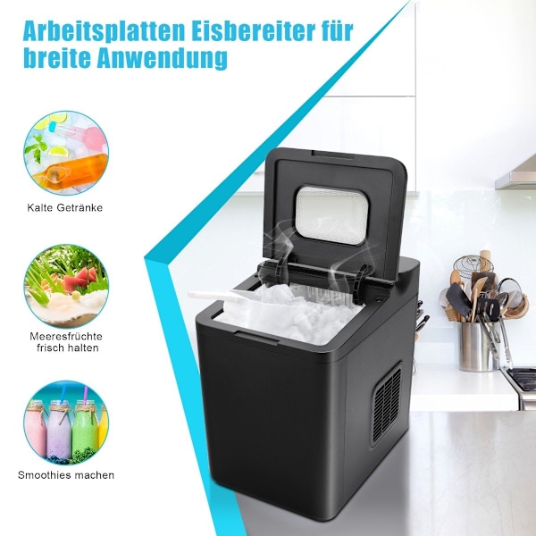 Diskmaskin isbitmaskin bord isbitsmaskin 22,5 x 32 x 32,5 cm svart