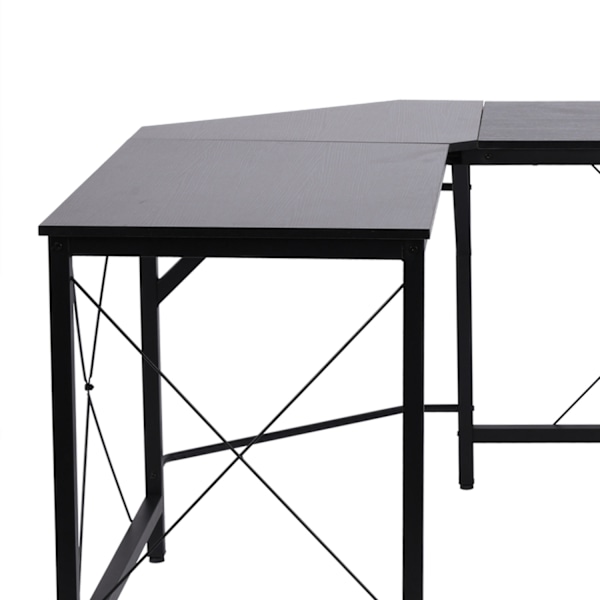 Computer Skrivebord L-Shape Hjørne Skrivebord, Vinkel Skrivebord, Mdf, Sort, 150X150X76Cm
