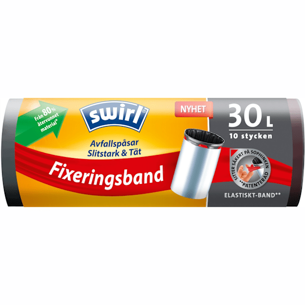 Affaldssække Elastic Fixband 30L 8stk DFP