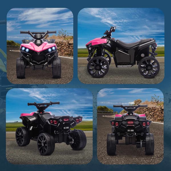 Elektrisk ATV til børn, 6V motor, lyserød, alder 3-6