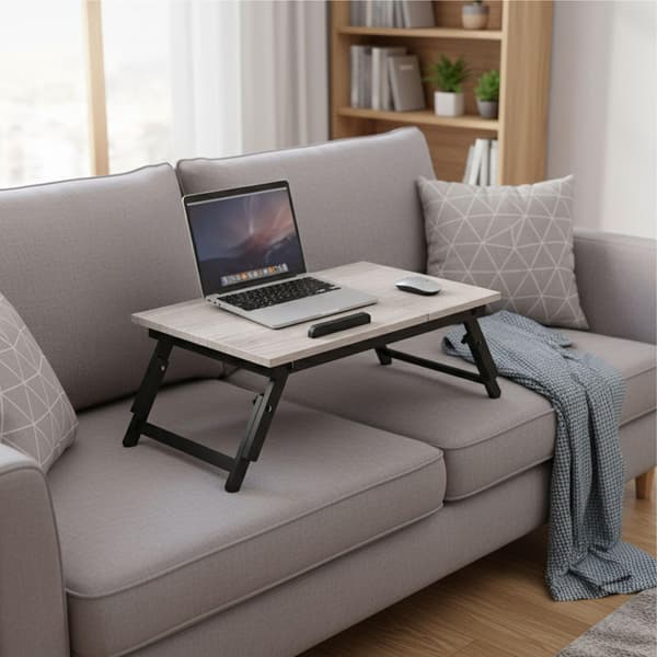 Justerbart laptopbord med skuffe – vippebar top