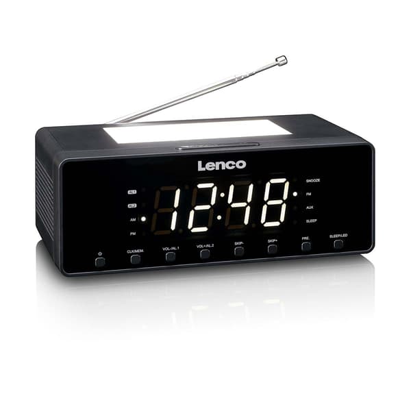 FM-clockradio med LED-display og natlys