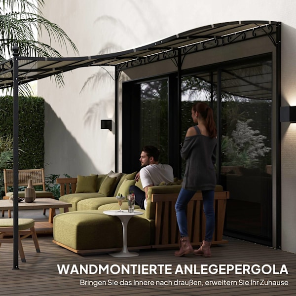 Påbyggnadspaviljong pergola med tak, vattenavvisande paviljongtak, fristående trädgårdspaviljong uteplats paviljong kapell solskydd för terrassträdgår