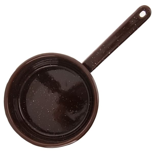 Traditionel stål- og emaljepande, 14 cm diameter