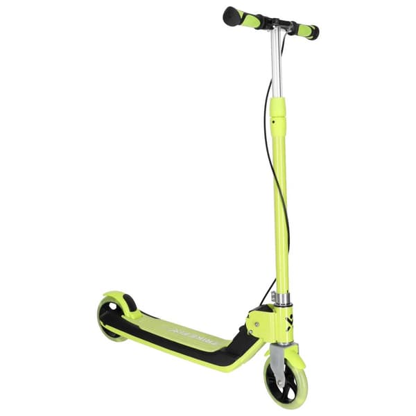 Barnsparkcykel, hopfällbar, LED-hjul, dubbla bromsar – neongrön