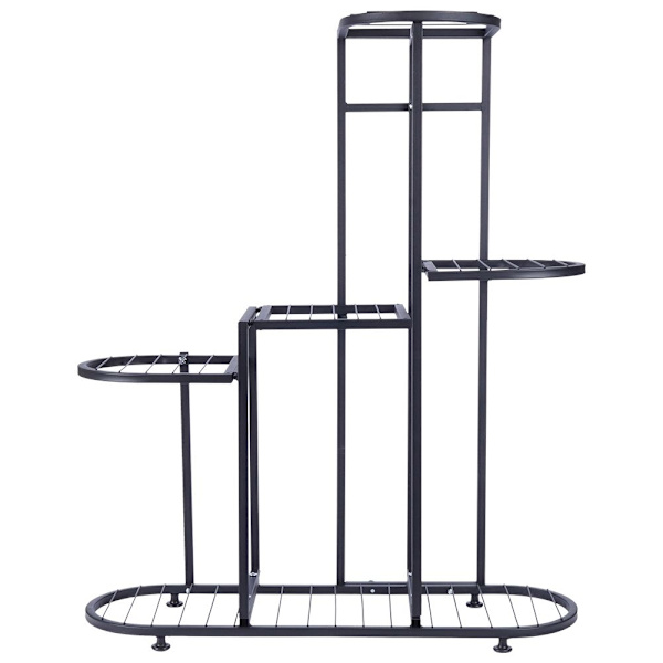 Sort metal blomsterstand med fem niveauer til potteplanter