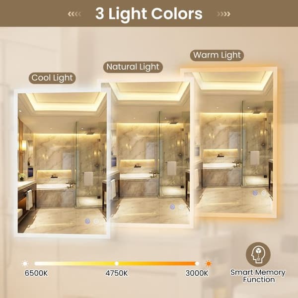 LED-badrumsspegel 70x50cm, imfri, dimbar