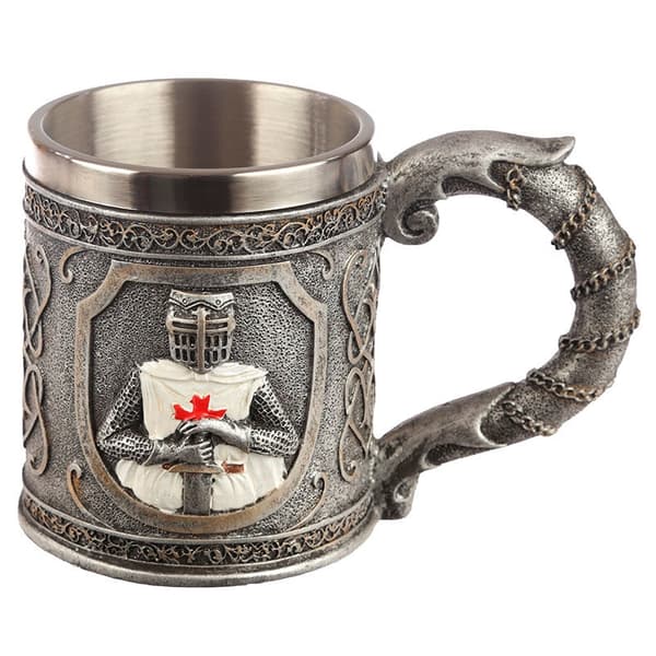 Crusader Knight Tankard - Rustfrit stål, 16 oz Kapacitet