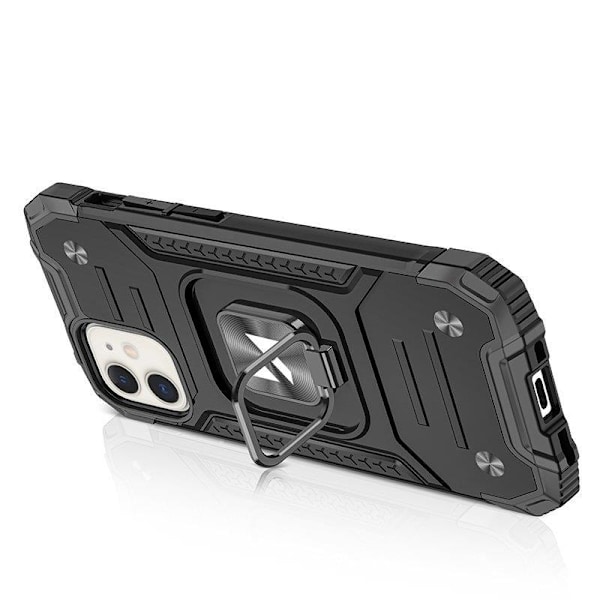 Pansret etui til iPhone 14 Plus, Ring Armor magnetisk holder, sort