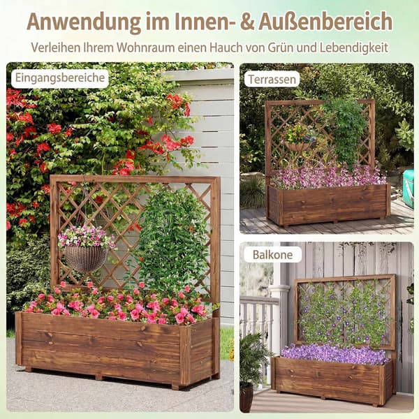 Højbed i træ med espalier, 91 x 33 x 101 cm