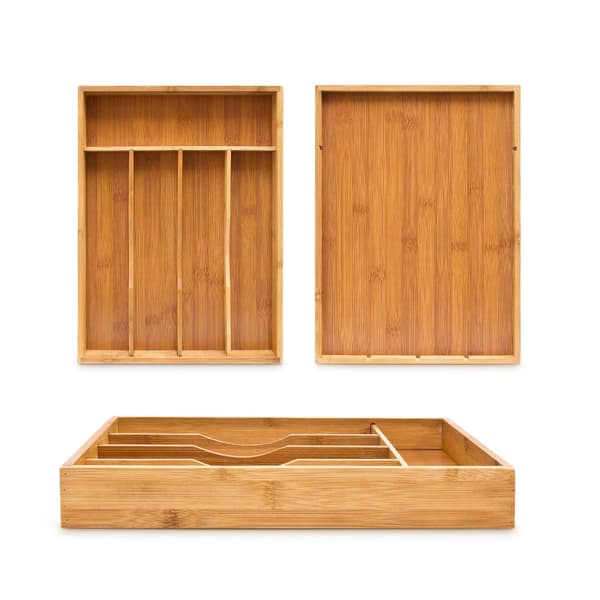 Besticklåda bambu 34 x 25 x 4,5 cm