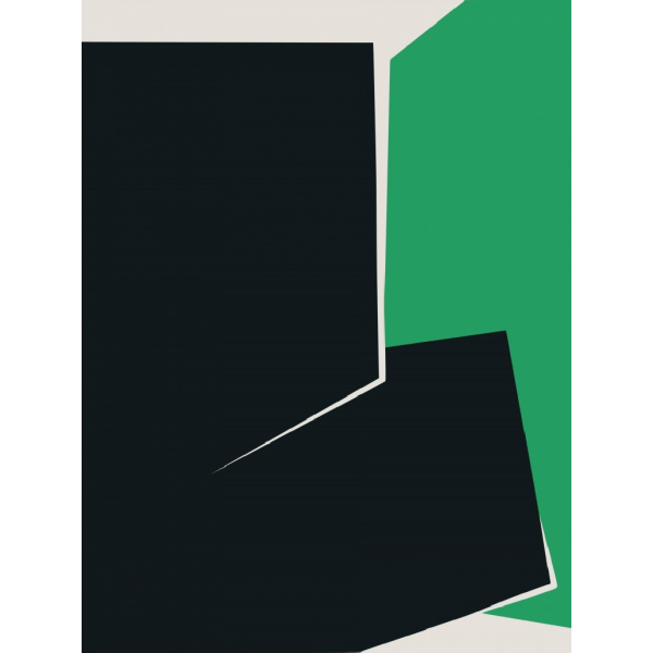 Green And Black Plain Abstract - 50x70 cm