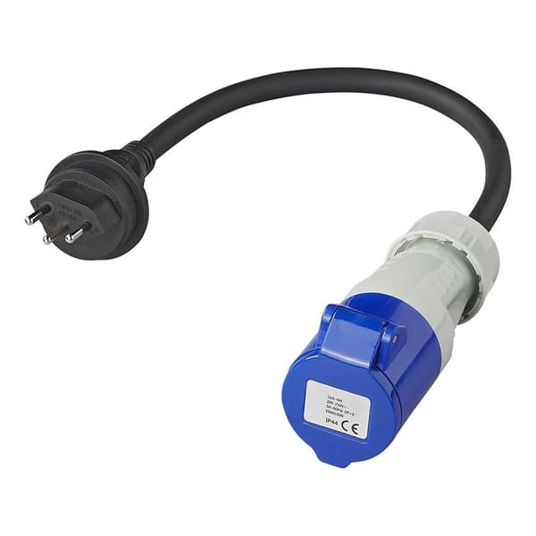 Sovitinkaapeli 40cm 3x2,5mm² Sveitsin liittimestä CEE:hen
