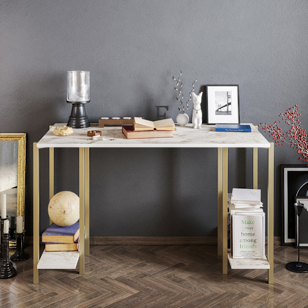 Study Desk Reader - Hvid, Guld