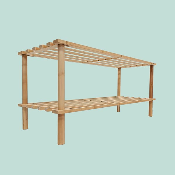 Bambus skohylde, pladsbesparende, rummer 9 par