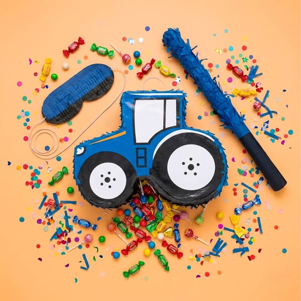 Traktor Piñata Set – Inkluderar fladdermus och ögonbindelmask