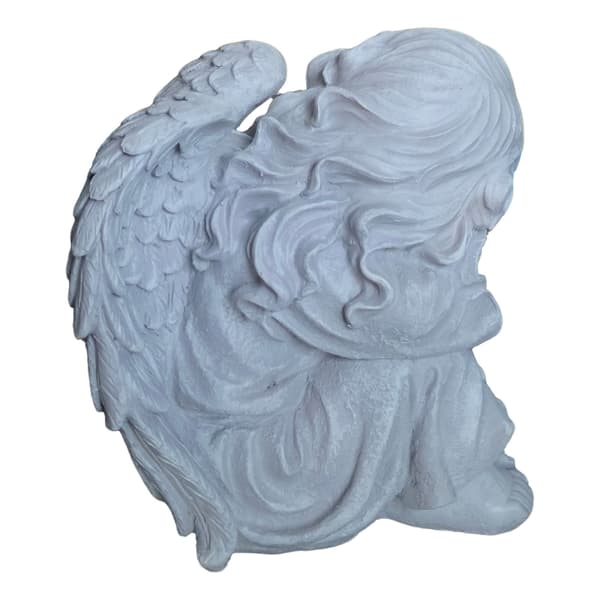Sovende engelstatue, 24 cm polyresin mindedekoration