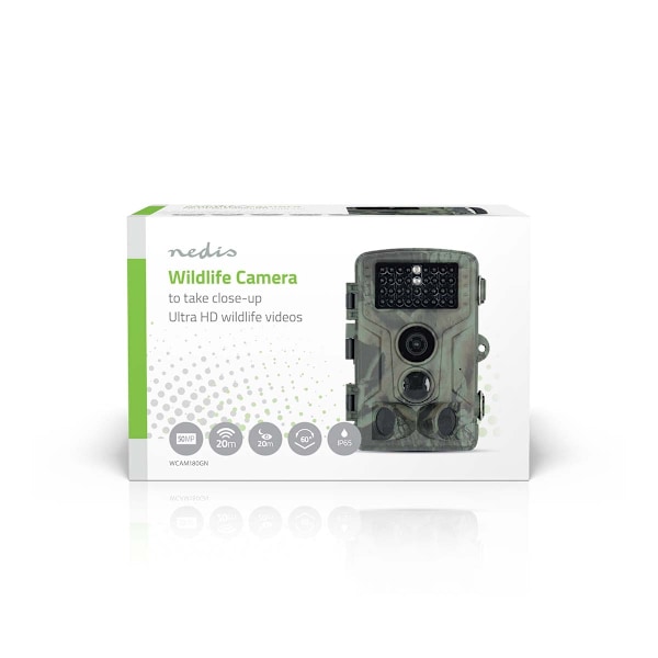 Wildlife Camera | 4K@10fps | 50 MPixel | 5 MPixel CMOS | IP65 | Svart No-Glow IR | Nattseende | Betraktningsvinkel: 60 ° | Rörelsesensor | Detektering
